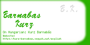 barnabas kurz business card