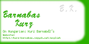 barnabas kurz business card
